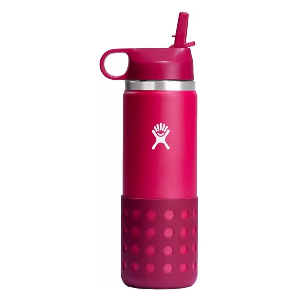 Hydro Flask Kids Wide Mouth Bottle 20 Oz Peony Hot Pink Wide Mouth Straw Cap